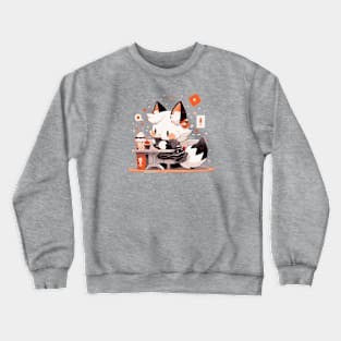 A white fox enjoying a frosty Crewneck Sweatshirt